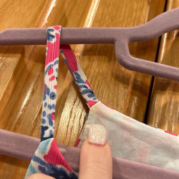 Lilly Pulitzer Pink Blue Floral Halter Top Size 4 Sleeveless Summer - Picture 7 of 11